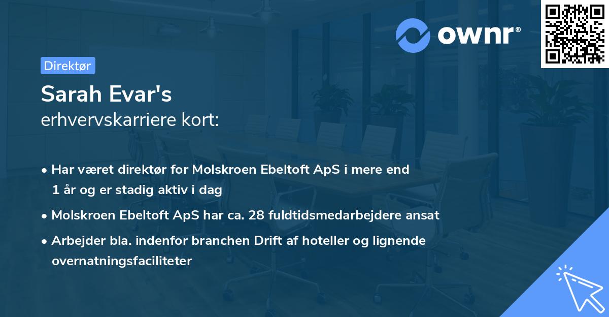 Sarah Evar's erhvervskarriere kort