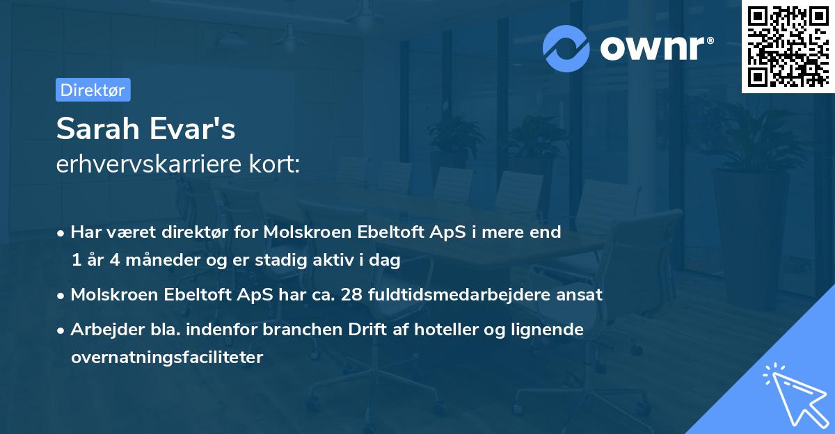 Sarah Evar's erhvervskarriere kort