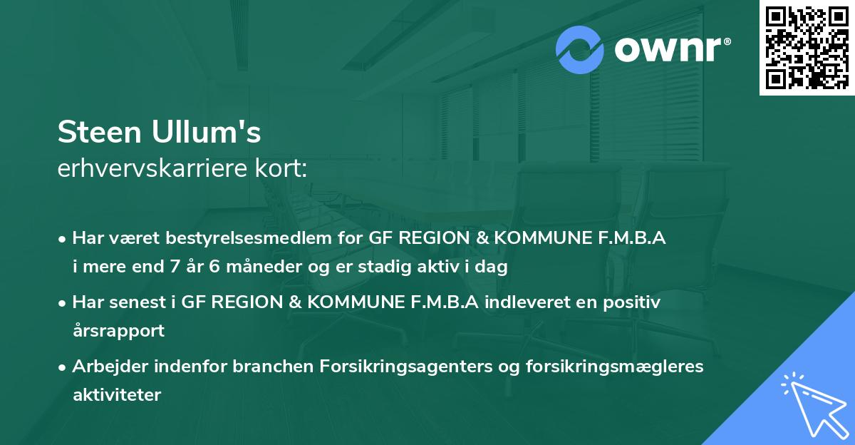Steen Ullum's erhvervskarriere kort