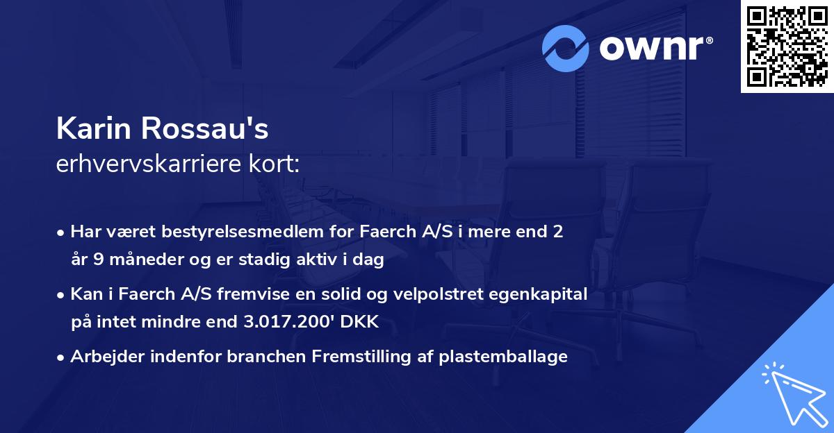 Karin Rossau's erhvervskarriere kort