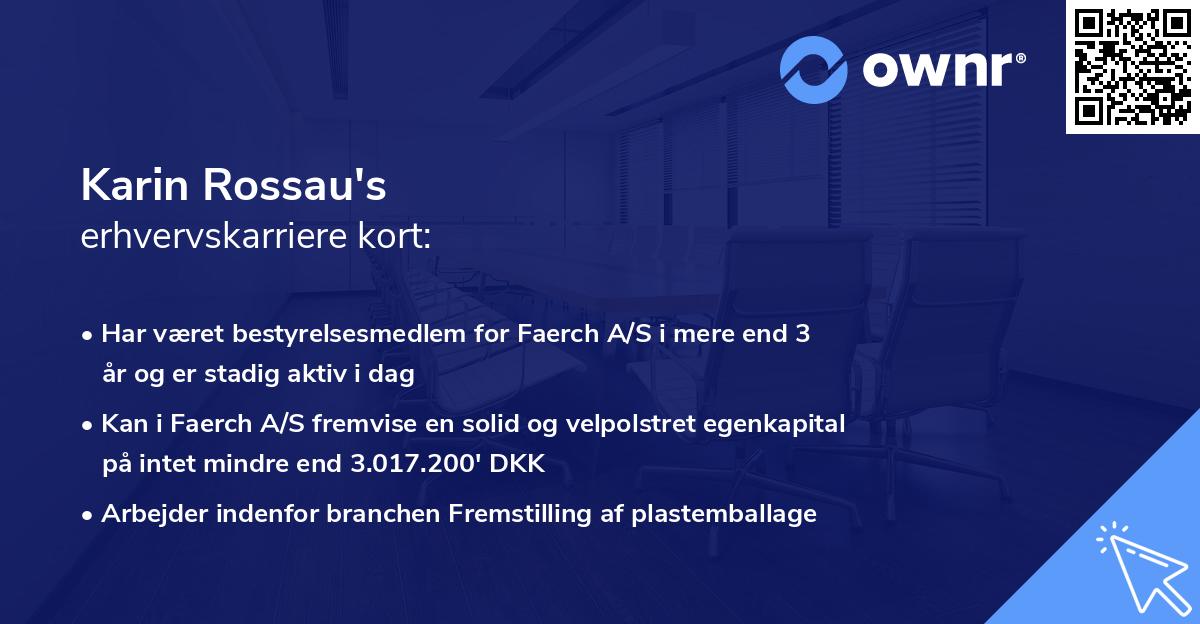 Karin Rossau's erhvervskarriere kort