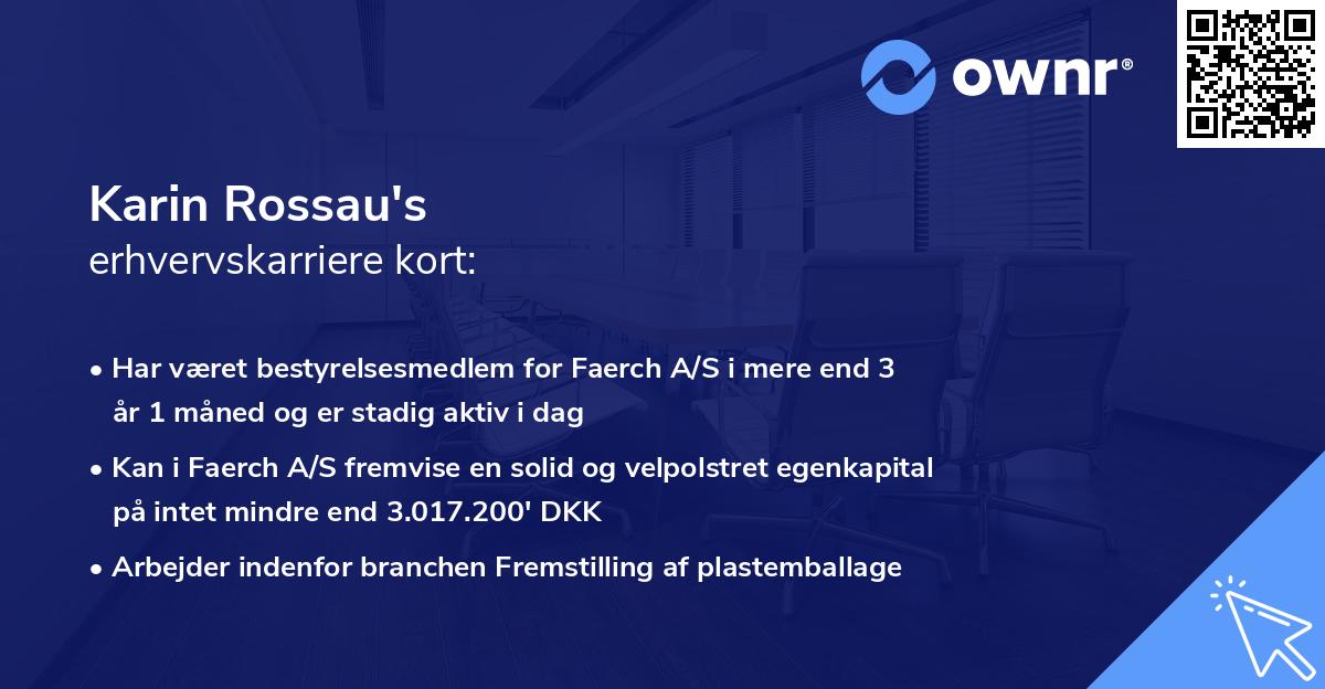 Karin Rossau's erhvervskarriere kort