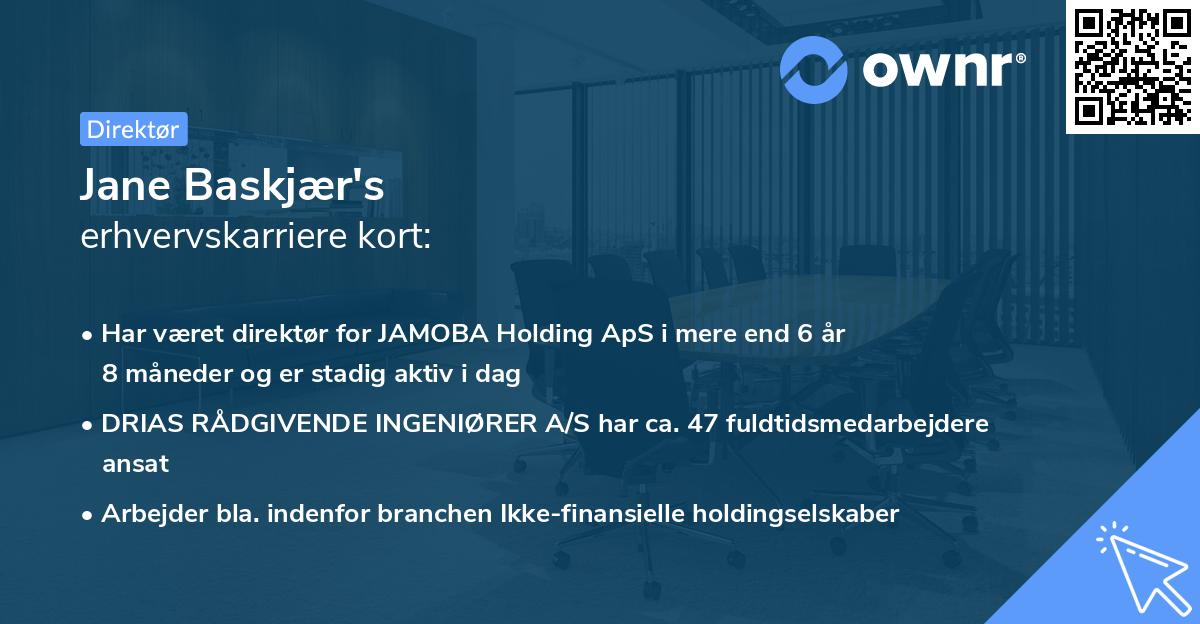 Jane Baskjær's erhvervskarriere kort