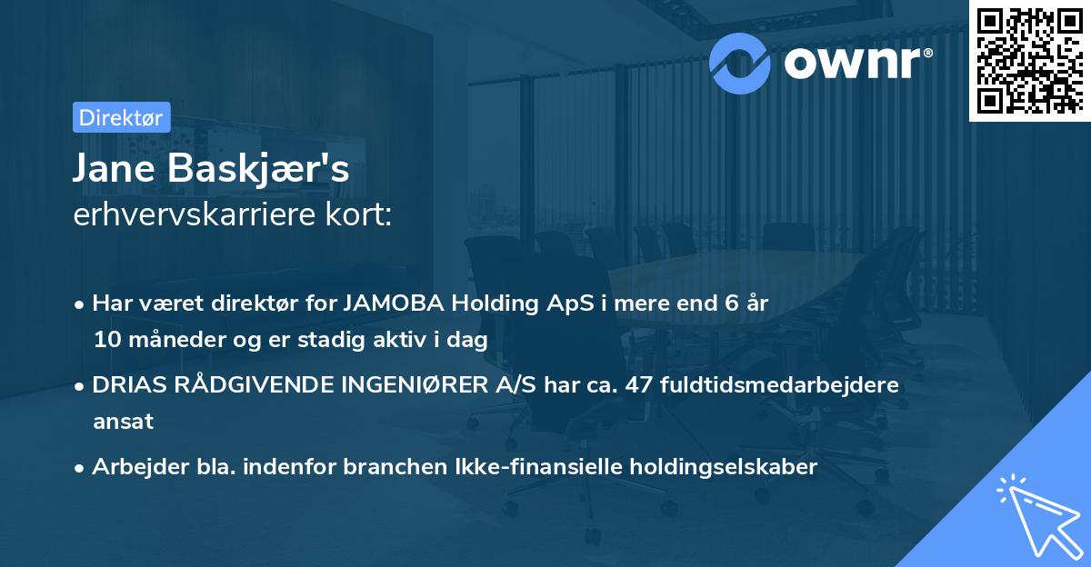 Jane Baskjær's erhvervskarriere kort