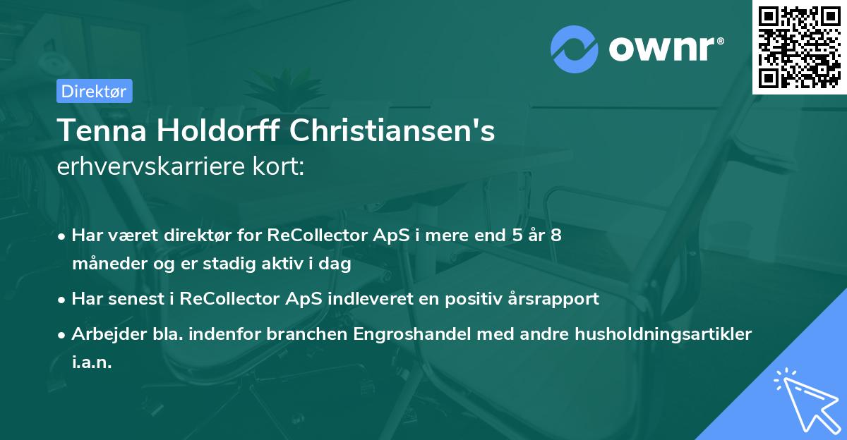 Tenna Holdorff Christiansen's erhvervskarriere kort