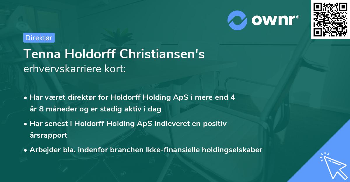 Tenna Holdorff Christiansen's erhvervskarriere kort