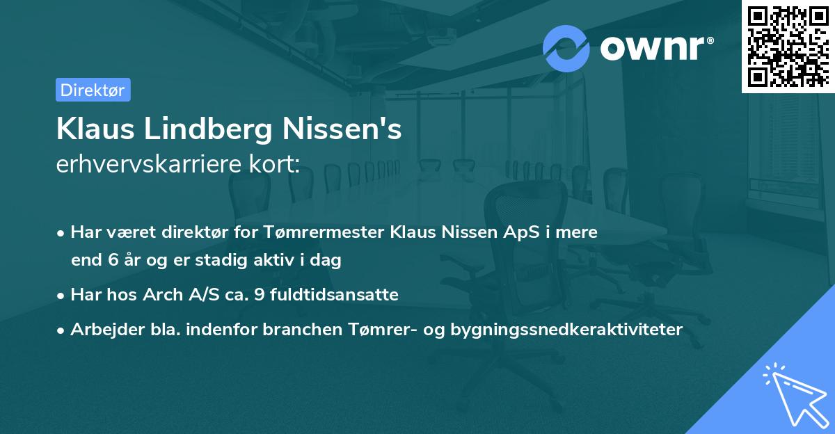Klaus Lindberg Nissen's erhvervskarriere kort