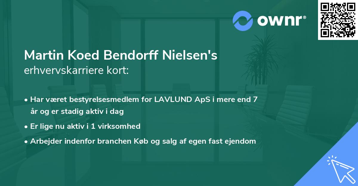 Martin Koed Bendorff Nielsen's erhvervskarriere kort