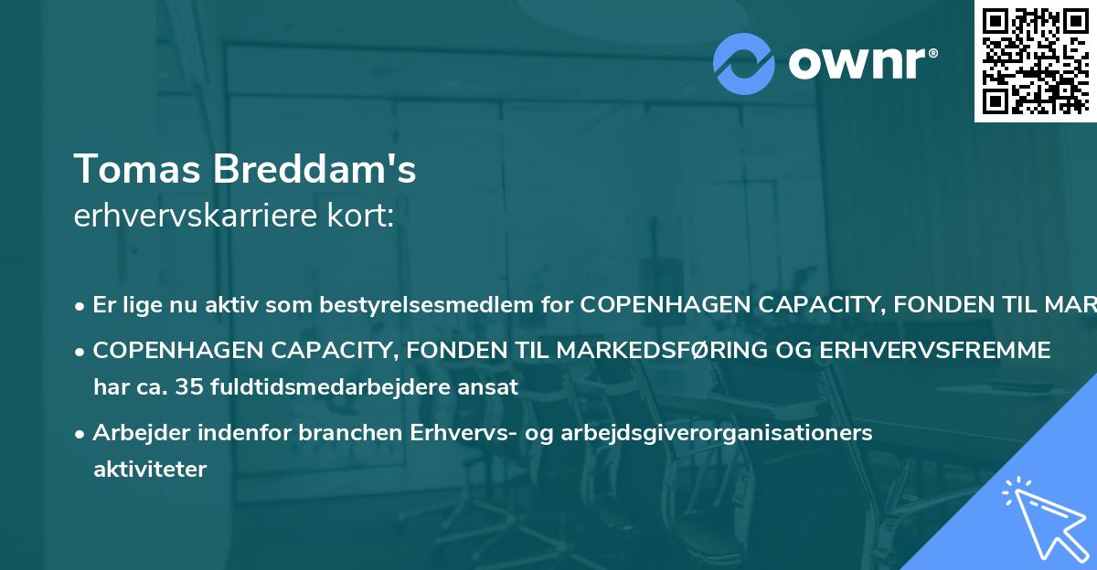 Tomas Breddam's erhvervskarriere kort