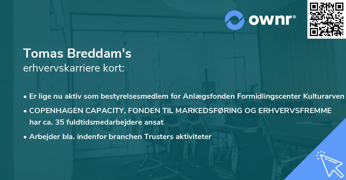 Tomas Breddam's erhvervskarriere kort