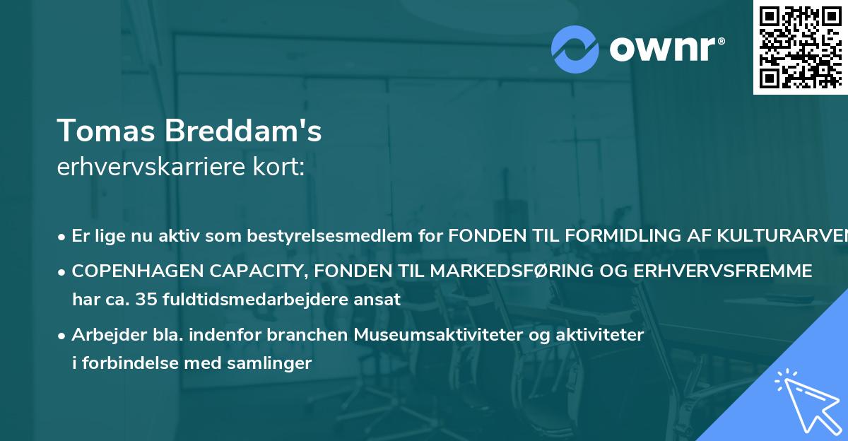 Tomas Breddam's erhvervskarriere kort