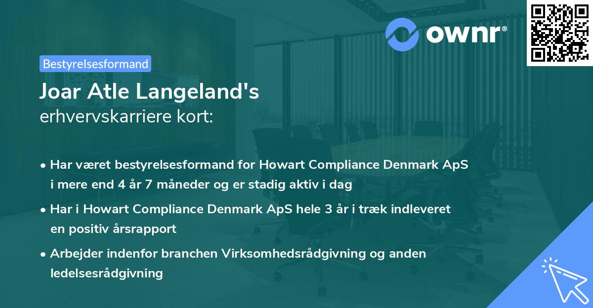 Joar Atle Langeland's erhvervskarriere kort