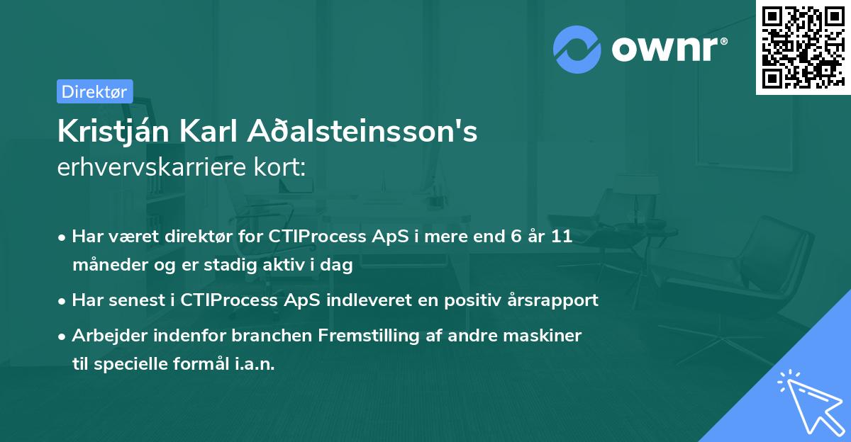 Kristján Karl Aðalsteinsson's erhvervskarriere kort