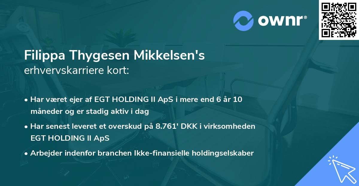 Filippa Thygesen Mikkelsen's erhvervskarriere kort