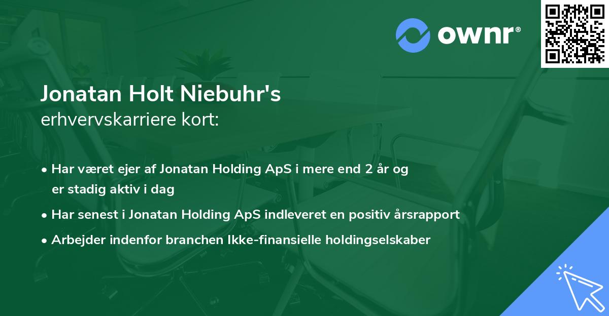 Jonatan Holt Niebuhr's erhvervskarriere kort