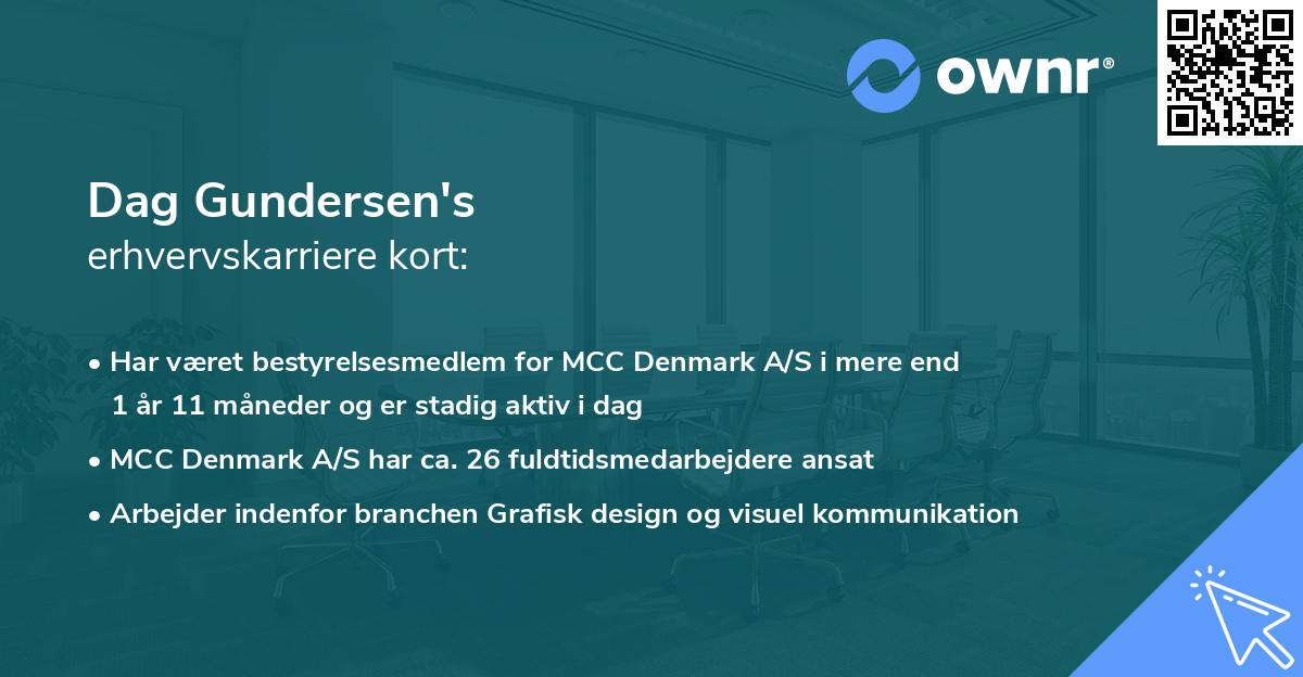 Dag Gundersen's erhvervskarriere kort