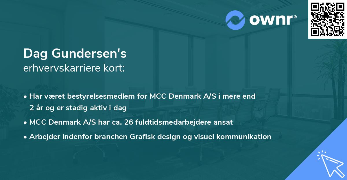 Dag Gundersen's erhvervskarriere kort