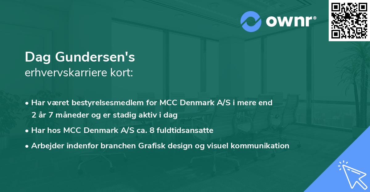 Dag Gundersen's erhvervskarriere kort