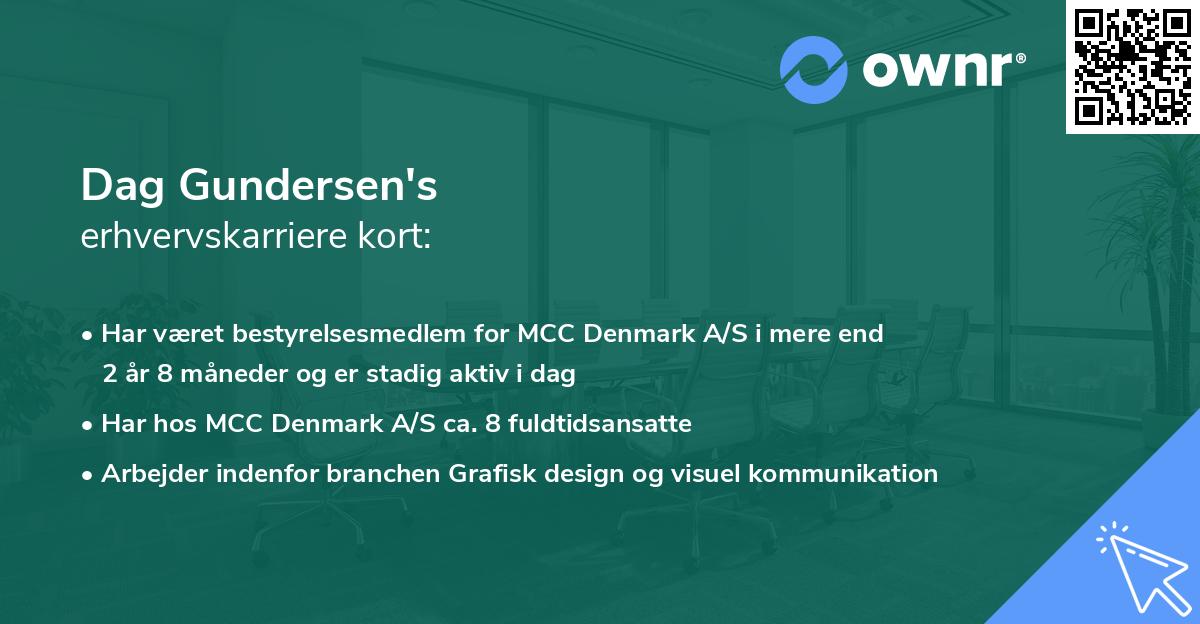 Dag Gundersen's erhvervskarriere kort