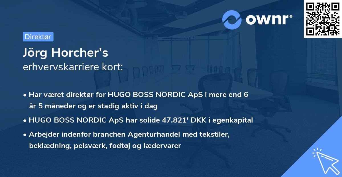 Jörg Horcher's erhvervskarriere kort