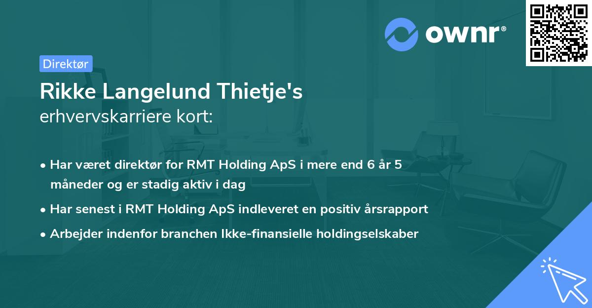 Rikke Langelund Thietje's erhvervskarriere kort