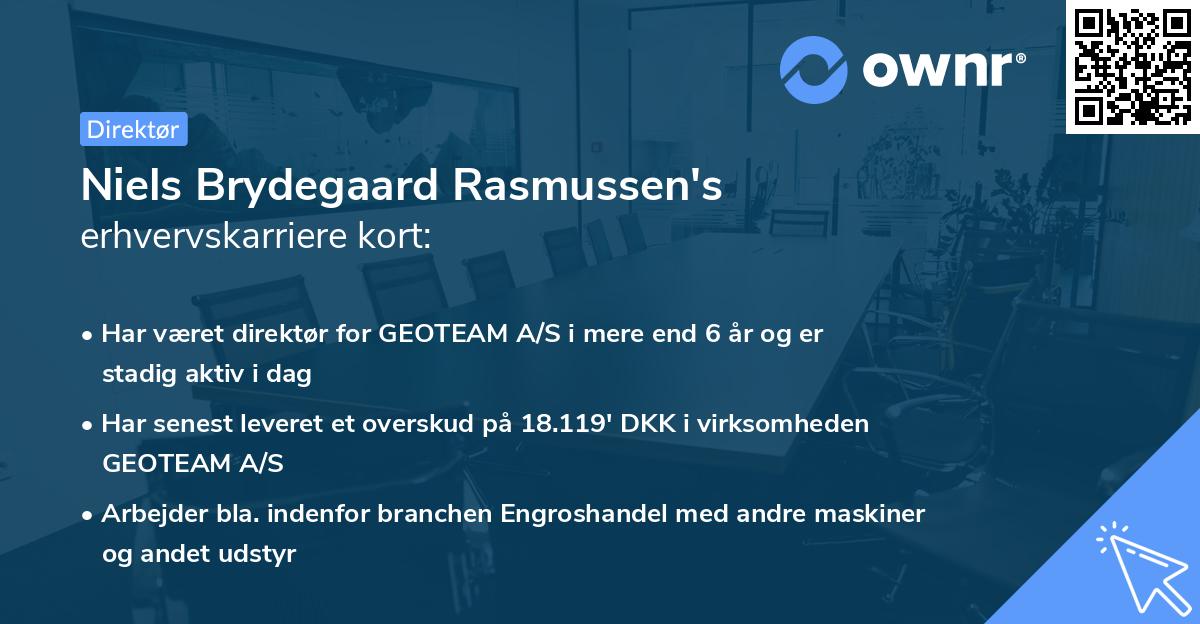 Niels Brydegaard Rasmussen's erhvervskarriere kort
