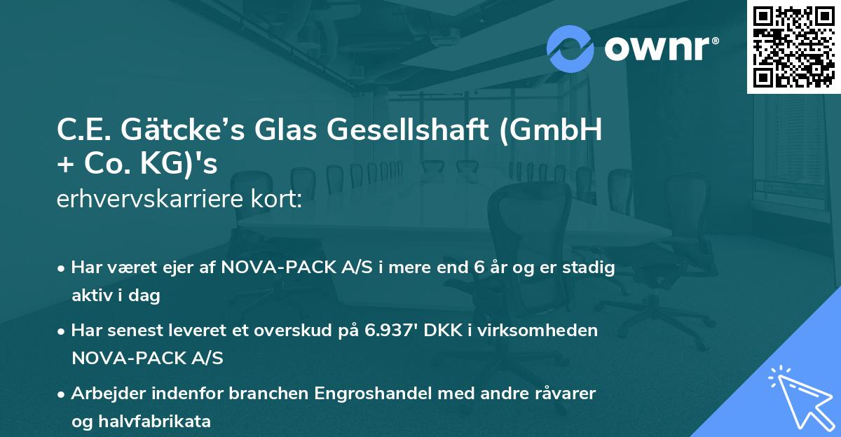 C.E. Gätcke’s Glas Gesellshaft (GmbH + Co. KG)'s erhvervskarriere kort