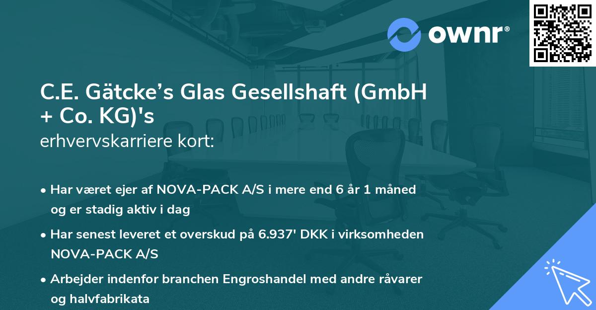 C.E. Gätcke’s Glas Gesellshaft (GmbH + Co. KG)'s erhvervskarriere kort