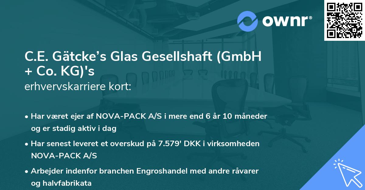 C.E. Gätcke’s Glas Gesellshaft (GmbH + Co. KG)'s erhvervskarriere kort