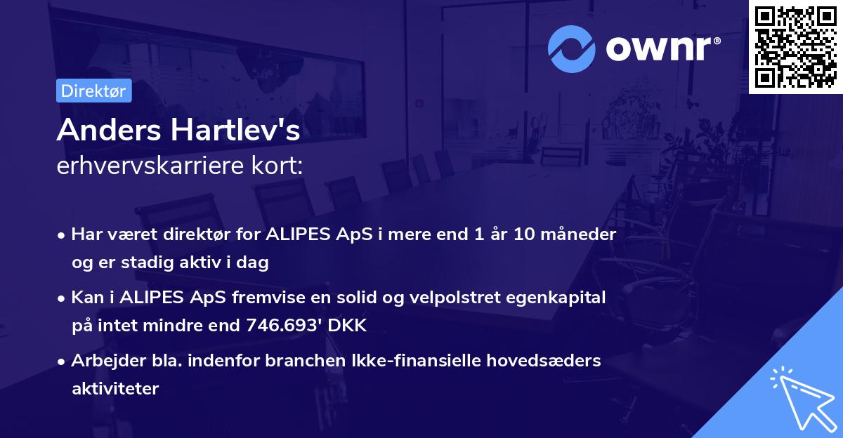 Anders Hartlev's erhvervskarriere kort