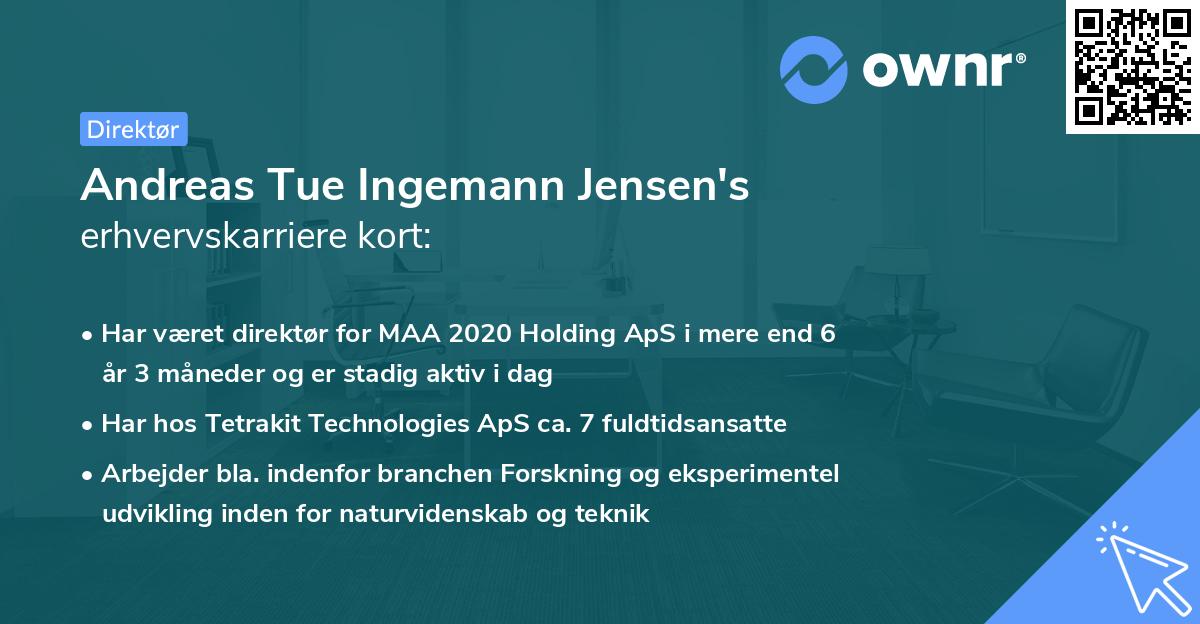Andreas Tue Ingemann Jensen's erhvervskarriere kort