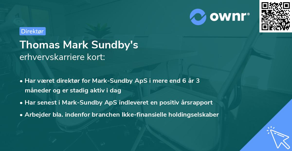 Thomas Mark Sundby's erhvervskarriere kort