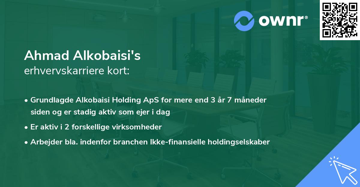 Ahmad Alkobaisi's erhvervskarriere kort