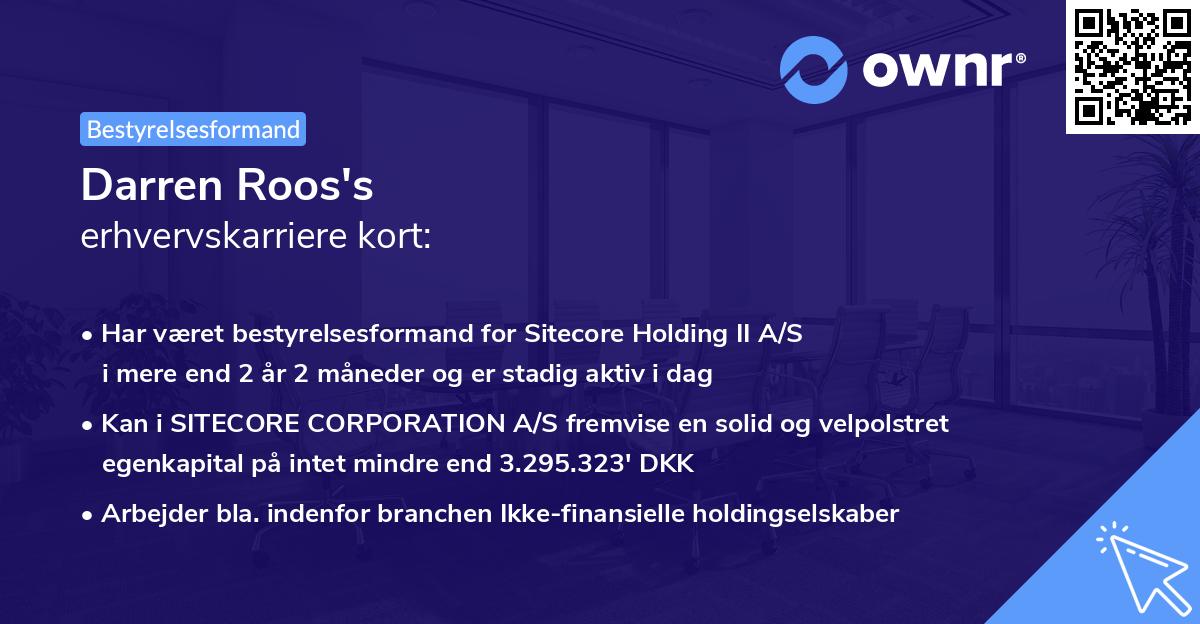 Darren Roos's erhvervskarriere kort