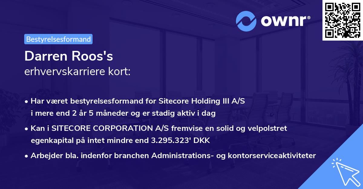 Darren Roos's erhvervskarriere kort