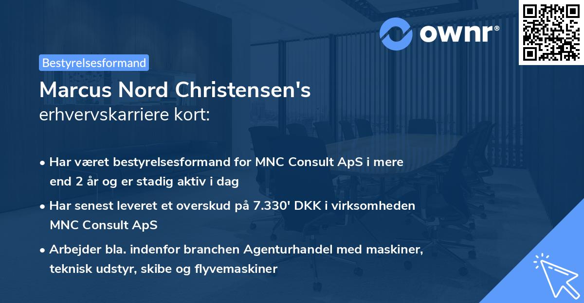 Marcus Nord Christensen's erhvervskarriere kort