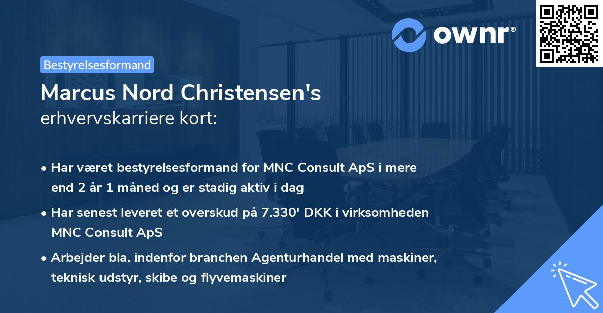 Marcus Nord Christensen's erhvervskarriere kort