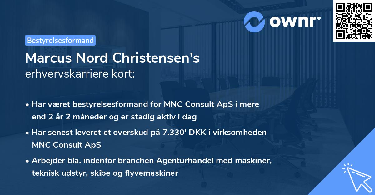 Marcus Nord Christensen's erhvervskarriere kort
