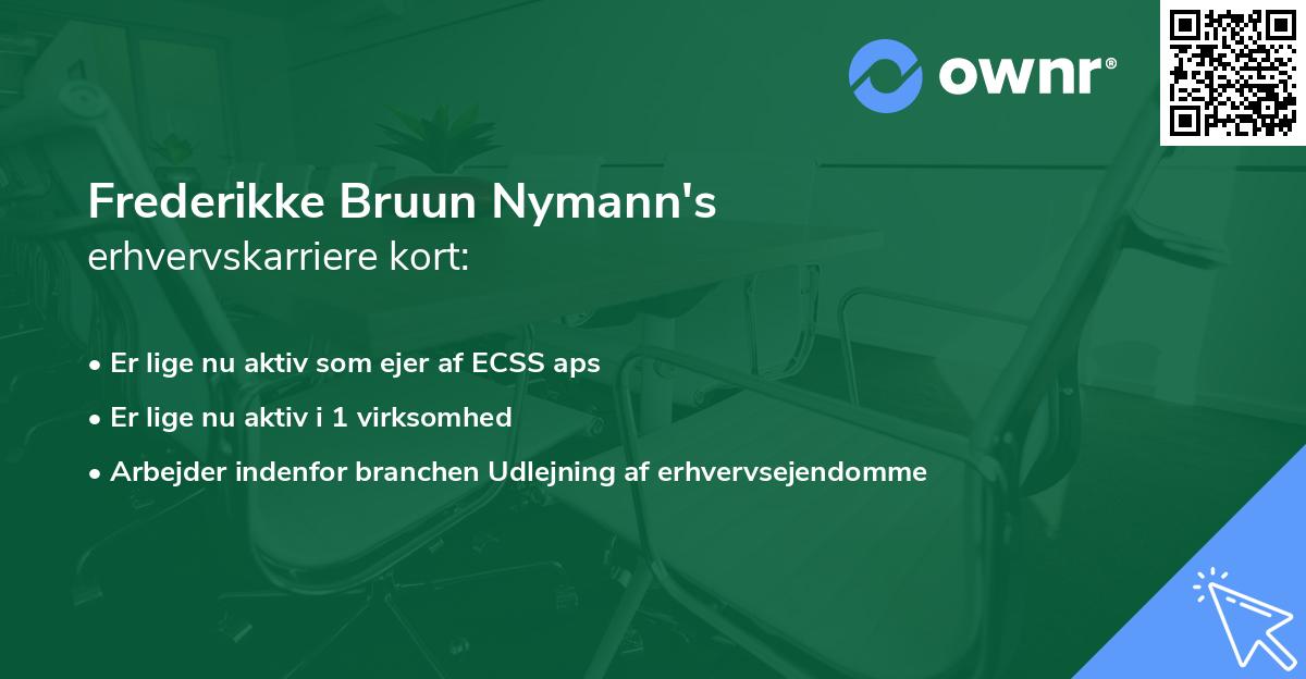 Frederikke Bruun Nymann's erhvervskarriere kort