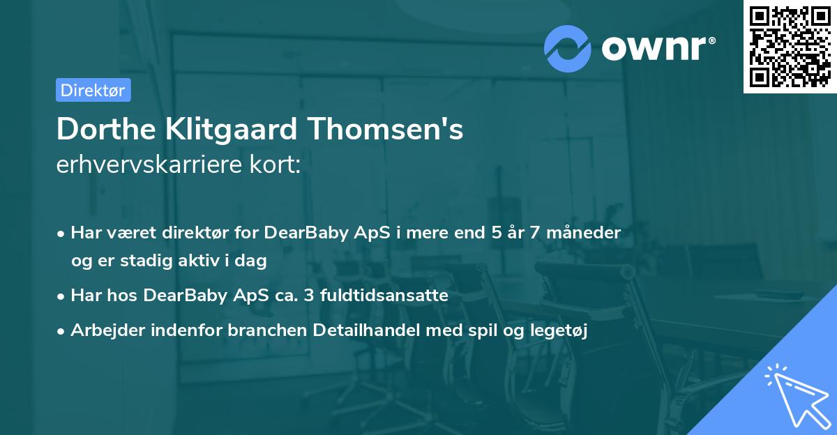 Dorthe Klitgaard Thomsen's erhvervskarriere kort