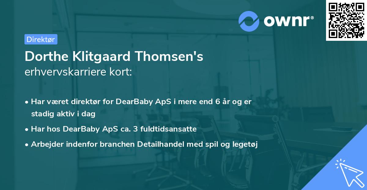 Dorthe Klitgaard Thomsen's erhvervskarriere kort