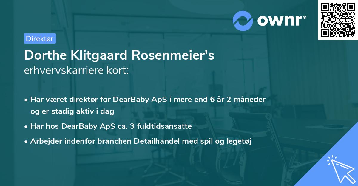 Dorthe Klitgaard Rosenmeier's erhvervskarriere kort