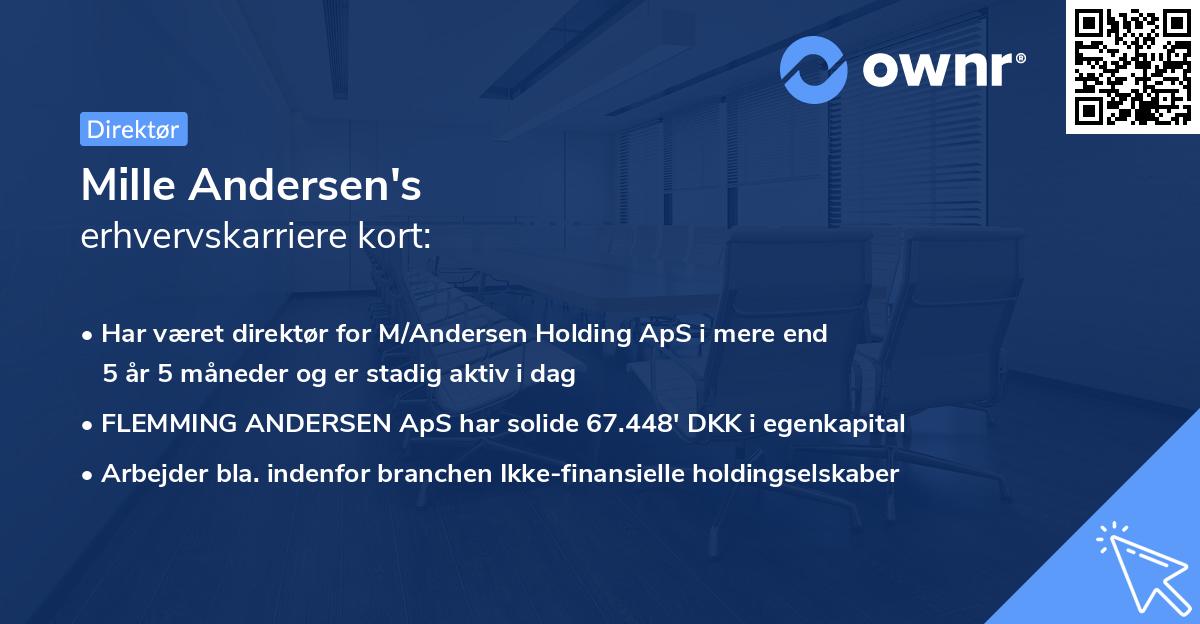 Mille Andersen's erhvervskarriere kort