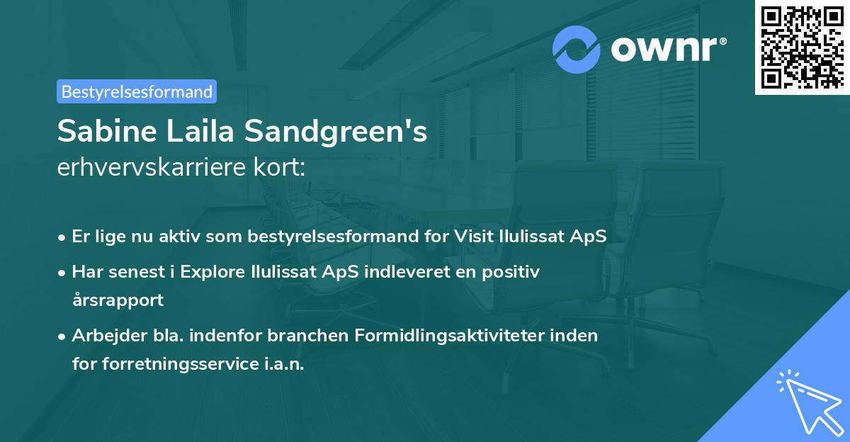 Sabine Laila Sandgreen's erhvervskarriere kort