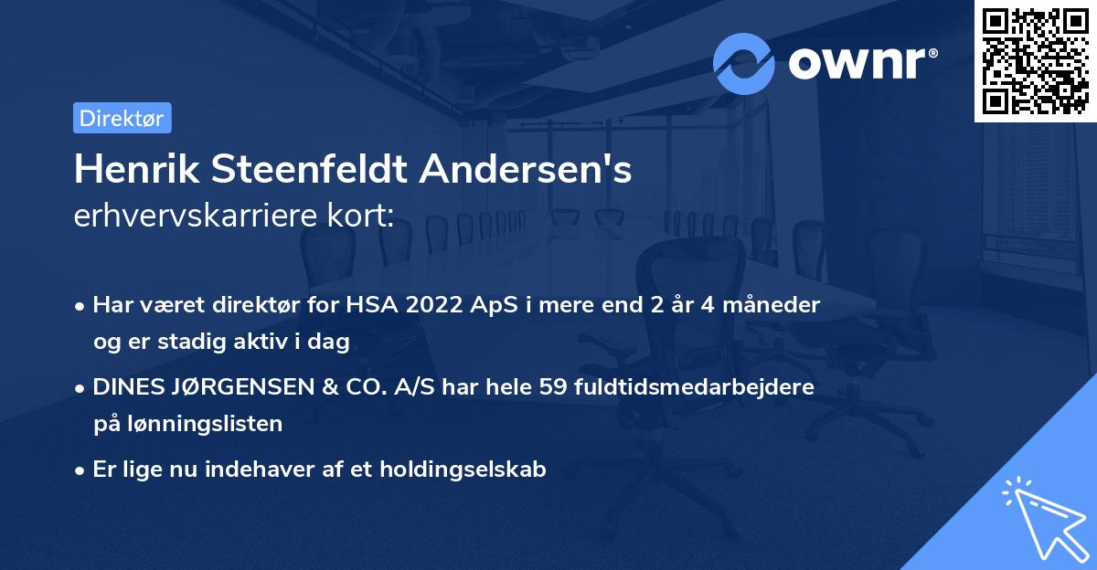 Henrik Steenfeldt Andersen's erhvervskarriere kort