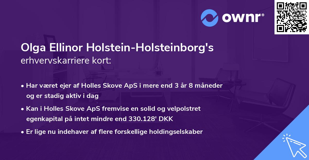 Olga Ellinor Holstein-Holsteinborg's erhvervskarriere kort
