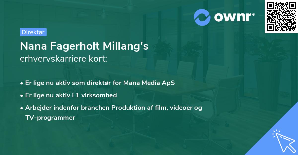 Nana Fagerholt Millang's erhvervskarriere kort