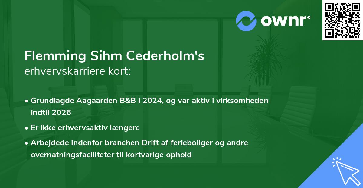Flemming Sihm Cederholm's erhvervskarriere kort