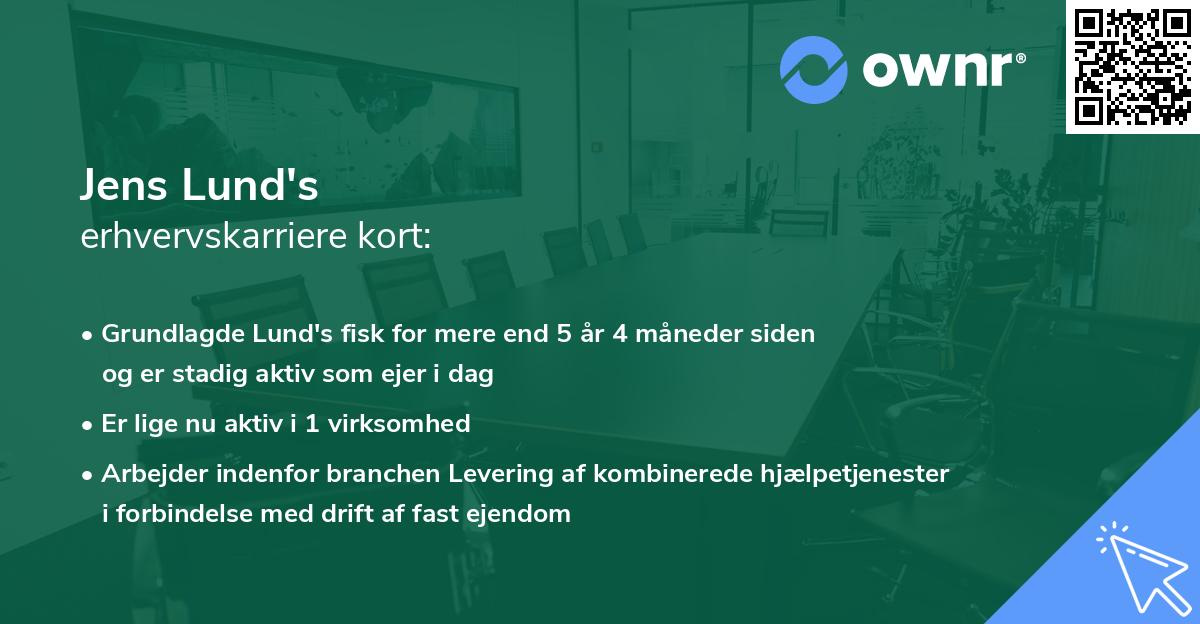 Jens Lund's erhvervskarriere kort
