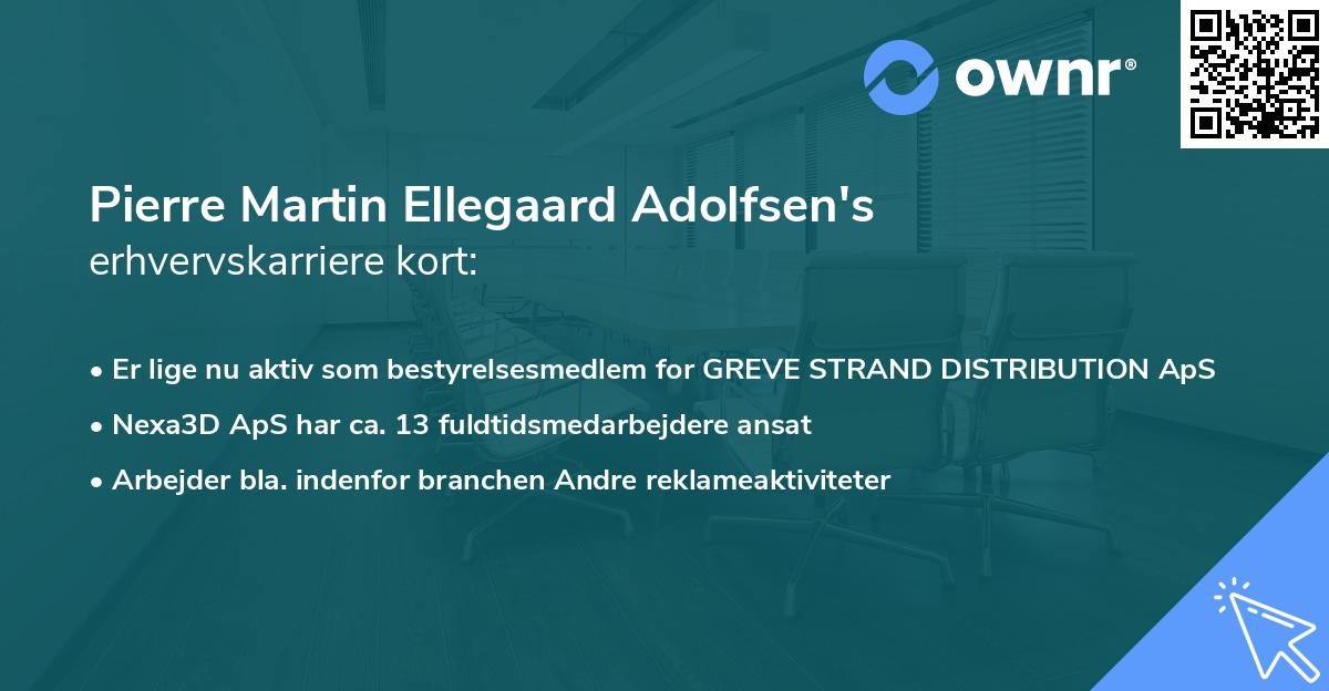 Pierre Martin Ellegaard Adolfsen's erhvervskarriere kort
